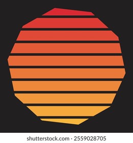 Retro Vintage Sunset Design for summer t shirt 