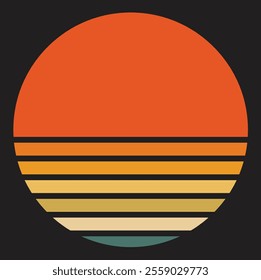 Retro Vintage Sunset Design for t shirt 