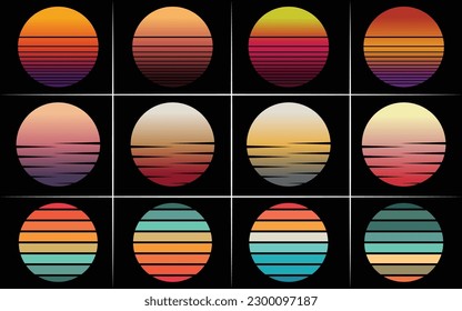 
Retro Vintage Sunset Distress Striped Texture Background Graphic For T-Shirt Design PNG EPS Graphic files