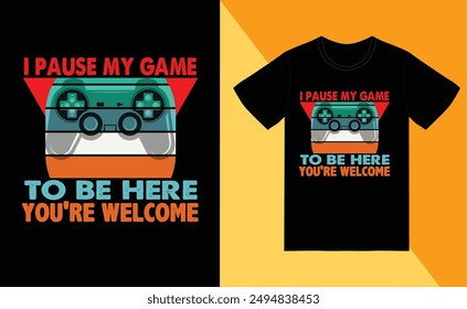 Retro vintage sunset  
gaming t-shirt graphic design  print