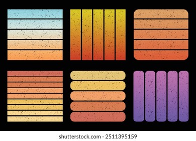 Retro Vintage Sunset Grunge Vector Background, Colorful Sunset Vector Shapes, Retro Sunset Illustration, Colorful Vintage Sunset EPS File