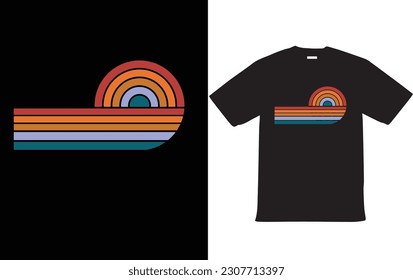 Retro Vintage Sunset T-Shirt Design for Summer 