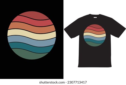 Retro Vintage Sunset T-Shirt Design for Summer 