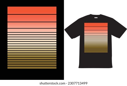 Retro Vintage Sunset T-Shirt Design for Summer 