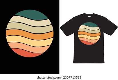 Retro Vintage Sunset T-Shirt Design for Summer 