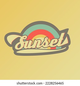 retro vintage sunset typography vector design