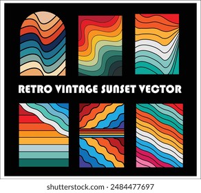 Retro, Antiguas, Atardecer, Vector, Diseño, Estética, 80s, 70s, Gráfico, Ilustración, Nostálgico, Colorido, Degradado, Verano, Playa, Palma, Árboles, Silueta, Artístico, Digital, Hipster, Bohemio, Camiseta