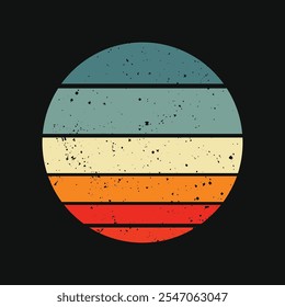 Retro vintage sunset vector illustration