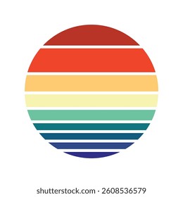 Retro Vintage Sunset Vector Illustration