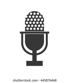 Retro and vintage technology concept represented by microphone icon. isolated and flat illustration 