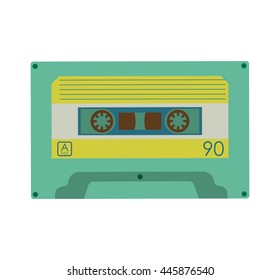Retro and vintage technology concept represented by Cassette icon. isolated and flat illustration 