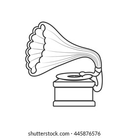 Retro and vintage technology concept represented by saxophone icon. isolated and flat illustration 