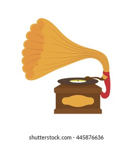 Retro and vintage technology concept represented by saxophone icon. isolated and flat illustration 