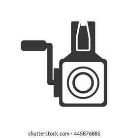 Retro and vintage technology concept represented by videocamera icon. isolated and flat illustration 