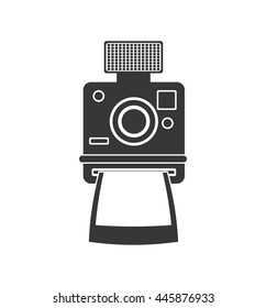 Retro and vintage technology concept represented by camera icon. isolated and flat illustration 