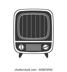 Retro and vintage technology concept represented by tv icon. isolated and flat illustration 
