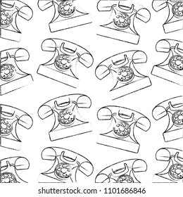 retro vintage telephone device pattern