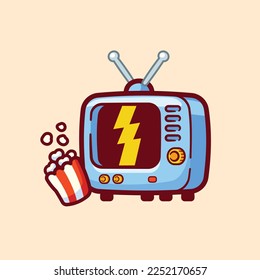 Retro vintage television and pop cron icon illustration