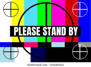 Retro vintage television test pattern with circles