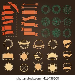 Retro Vintage template shapes elements. Forms vector design