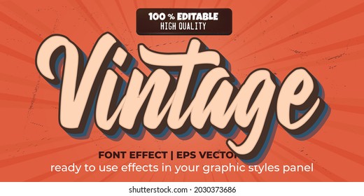 Retro Vintage Text Effect Editable Text Style