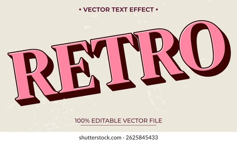 Efecto de texto vintage retro, efecto de texto editable