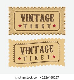 retro vintage ticket frame element