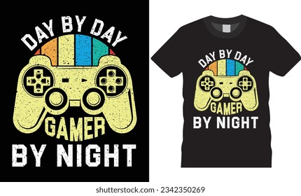 Retro Vintage angesagtes Gaming to Shirt Design Gamepad Controller Grafik Vektor Typografie Vorlage Illustration. Joystick-glänzende Elemente stylische Bekleidungs-globale Armbanduhren bedrucken, um bereit zu sein  