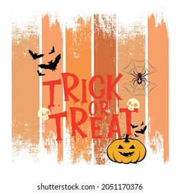 RETRO VINTAGE TRICK OR TREAT HALLOWEEN T-SHIRT DESIGN