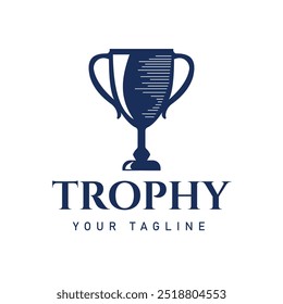 Símbolo de Troféu Vintage Retro para Vitória, Logotipo de Design de Vetor
