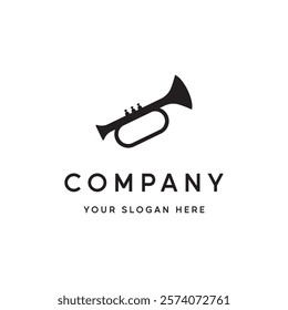 Retro vintage trumpet logo design.