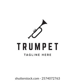 Retro vintage trumpet logo design.