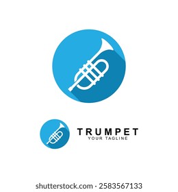 Retro vintage trumpet logo design. classic jazz trumpet logo. simple black trumpet cornet for jazz music logo design