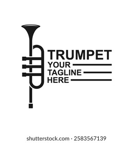 Retro vintage trumpet logo design. classic jazz trumpet logo. simple black trumpet cornet for jazz music logo design