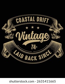 "Retro Vintage T-Shirt Design – Distressed Graphic with Classic Typography for Apparel and Merch"