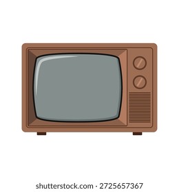 Ilustración vectorial plana retro vintage tv aislada sobre fondo blanco limpio