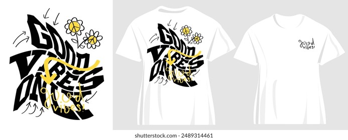 Retro vintage typography and flowers. Vector illustration design for print, graphic, poster, sticker, fashion, slogan tee, t shirt.