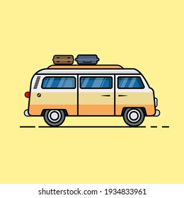 Retro Vintage Van Vector Illustration