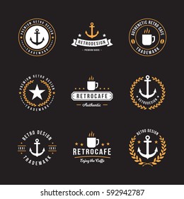 Retro Vintage. Vector design elements, business signs, logos, identity, labels, badges and objects. 