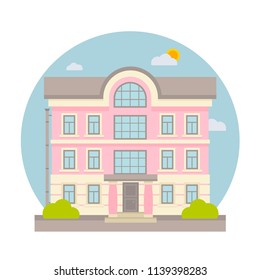 Retro vintage vector flat city house for web design