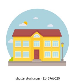 Retro vintage vector flat city house for web design