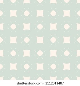 Retro vintage vector geometric seamless pattern. Abstract ornament with simple shapes, circles, floral silhouettes, squares. Delicate minimalist background texture. Design for print, decor, textile