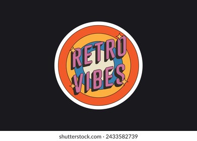 Retro Vintage Vector Logo Design Template. Retro Stickers Design Element