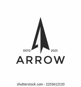 Retro vintage vector rustic arrow logo design template