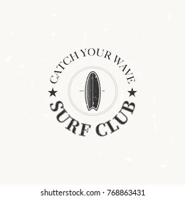 Retro vintage vector surfing and outdoor sport logos