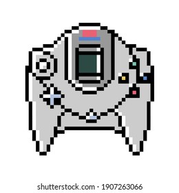 Retro Vintage Video Game Console Controller in 8bit Pixel Art Style