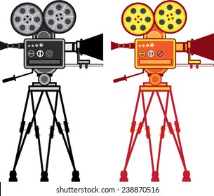 Retro Vintage Video Projector Camera Movie Vector