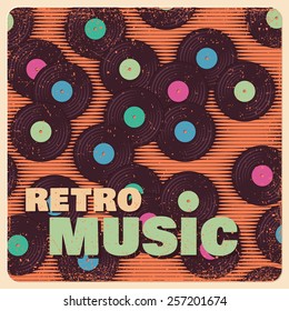 Retro, vintage vinyl record grunge background