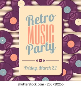 Retro, vintage vinyl record soft colored template