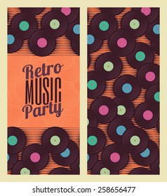 Retro, vintage vinyl record template. Stylized invitation, banner or flyer